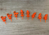 Eight Vintage Halloween Cupcakes Picks Witches Cats and Scarecrows