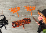 Vintage Halloween Cupcake Picks and Witch Cake Topper