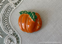 Fall and Halloween Enameled Pumpkin Pin