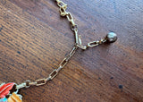 Vintage Enameled and Rhinestone Fall Leaves Necklace and Bracelet