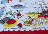 Vintage Amer-Lin Creation Florida Souvenir Tablecloth