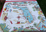 Vintage Amer-Lin Creation Florida Souvenir Tablecloth