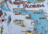 Vintage Amer-Lin Creation Florida Souvenir Tablecloth