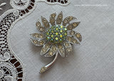 Vintage Sarah Coventry Rhinestone Daisy Sunflower Pin