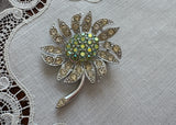 Vintage Sarah Coventry Rhinestone Daisy Sunflower Pin