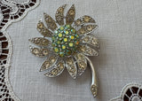 Vintage Sarah Coventry Rhinestone Daisy Sunflower Pin