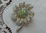 Vintage Sarah Coventry Rhinestone Daisy Sunflower Pin