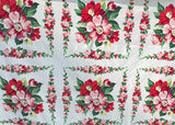 Vintage Pink and Red Camellia Flowers Tablecloth