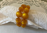 Vintage Marigold Yellow Moonglow Wrap Beaded Bracelet