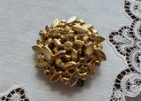 Vintage Cha Cha Rhinestone Brooch Shades of Amber and Green