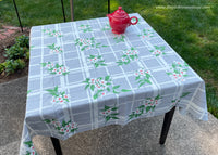 Vintage Wilendur Orange Blossom on Gray Tablecloth