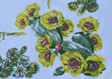 Tagged Vintage California Hand Prints Cactus and Flowers Tablecloth