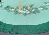 NWT Vintage CHP Candle Glow Round Christmas Tablecloth