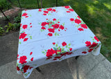 Vintage Red Royal Rose Wilendur Tablecloth