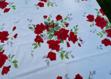 Vintage Red Royal Rose Wilendur Tablecloth