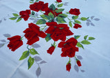 Vintage Red Royal Rose Wilendur Tablecloth