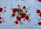 Vintage Red Royal Rose Wilendur Tablecloth