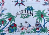 Vintage Belcrest Souvenir of Florida Tablecloth Beaches Golfing  MUCH More