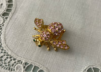 Joan Rivers Bumble Bee Pink Rhinestone Pin