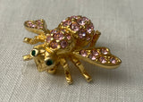 Joan Rivers Bumble Bee Pink Rhinestone Pin