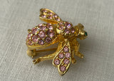 Joan Rivers Bumble Bee Pink Rhinestone Pin