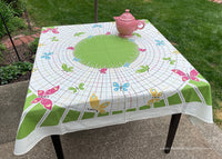 NWT Vintage Startex Colorful Butterflies Tablecloth