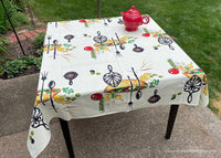 NWT Vintage Fruit of the Loom Wrought Iron Trivets and Salad Tablecloth