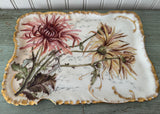 1891 Antique Haviland Limoges Hand Painted Spider Mums Tray France