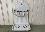 Vintage Enameled Graniteware Soap Dish and Sponge Holder French Farmhouse