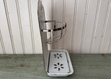 Vintage Enameled Graniteware Soap Dish and Sponge Holder French Farmhouse