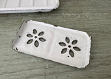 Vintage Enameled Graniteware Soap Dish and Sponge Holder French Farmhouse