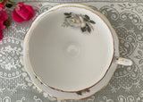 Vintage Royal Standard Soft Yellow Pink Rose Rosebuds Gray Teacup Saucer