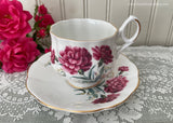 Vintage Royal Dover January Carnation Teacup and Saucer
