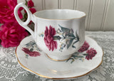 Vintage Royal Dover January Carnation Teacup and Saucer