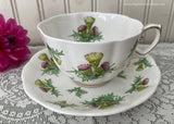 Vintage Royal Albert Purple Thistle Teacup and Saucer