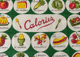 NOS Vintage Calorie Count Linen Tea Towel