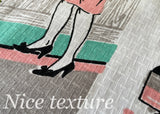 Vintage Mid Century Be Modern Tea Towel Pink and Teal Appliances