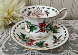 A Cup of Christmas Tea Teacup and Saucer by Warren Hanson