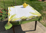 Vintage California Hand Prints CHP Pampas Grass Tablecloth