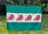 Vintage Wilendur Wilendure Christmas Poinsettia Tablecloth