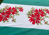 Vintage Wilendur Wilendure Christmas Poinsettia Tablecloth