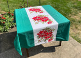 Vintage Wilendur Wilendure Christmas Poinsettia Tablecloth