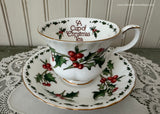 A Cup of Christmas Tea Teacup and Saucer by Warren Hanson Larger - The Pink Rose Cottage 
