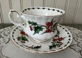 A Cup of Christmas Tea Teacup and Saucer by Warren Hanson Larger - The Pink Rose Cottage 