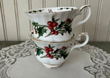 A Cup of Christmas Tea Teacup and Saucer by Warren Hanson Larger - The Pink Rose Cottage 