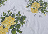 Vintage Woodstock Yellow Cottage Roses Tablecloth