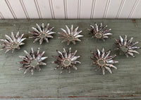 Vintage Tin Christmas Light Reflectors Star Flower Shaped
