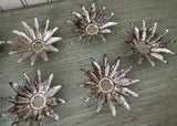 Vintage Tin Christmas Light Reflectors Star Flower Shaped