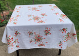 Vintage Wilendur Wilendure Coral Princess Rose Tablecloth