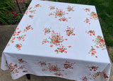 Vintage Wilendur Wilendure Coral Princess Rose Tablecloth
